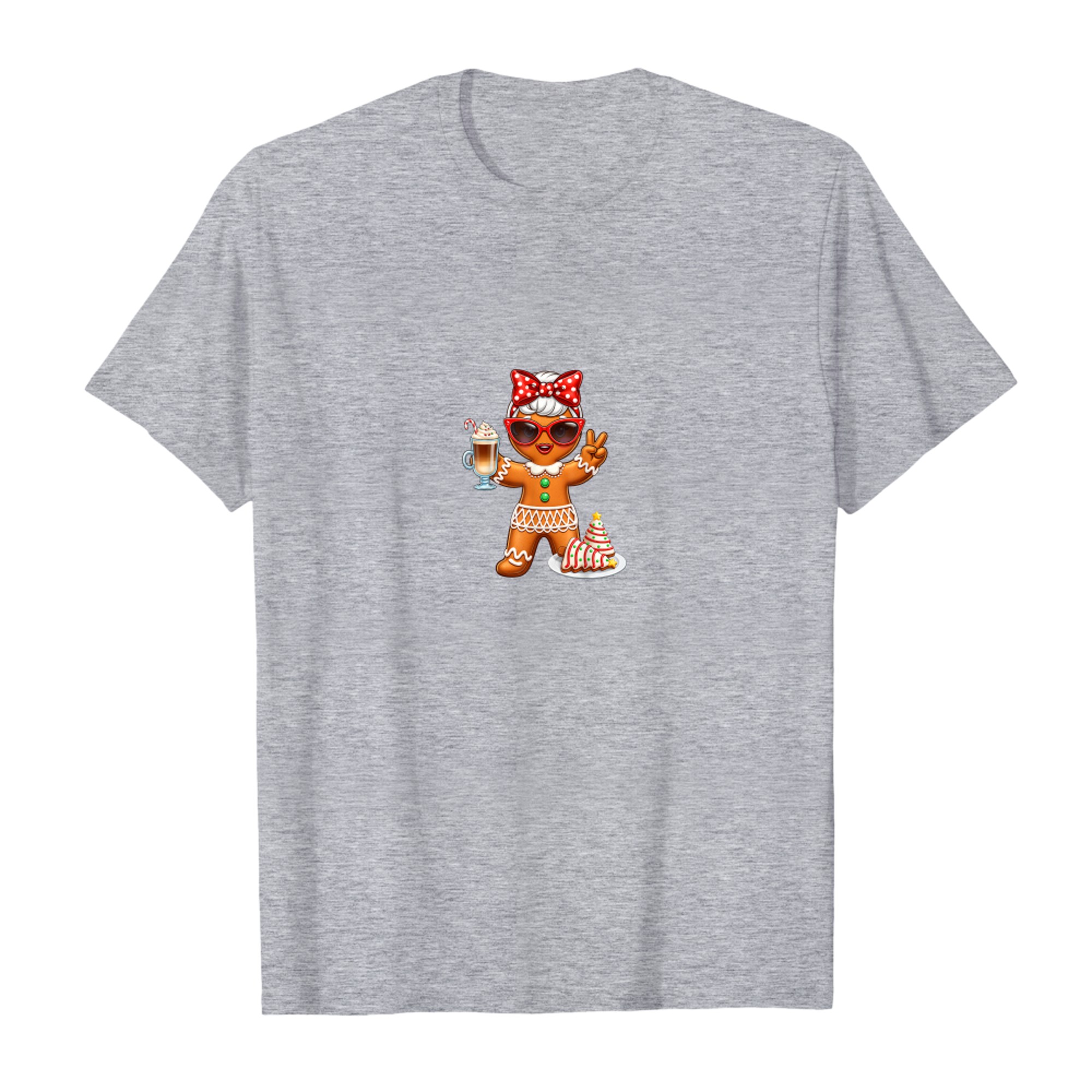 Cute Gingerbread Drinking Coffee Christmas Tree Cake Xmas