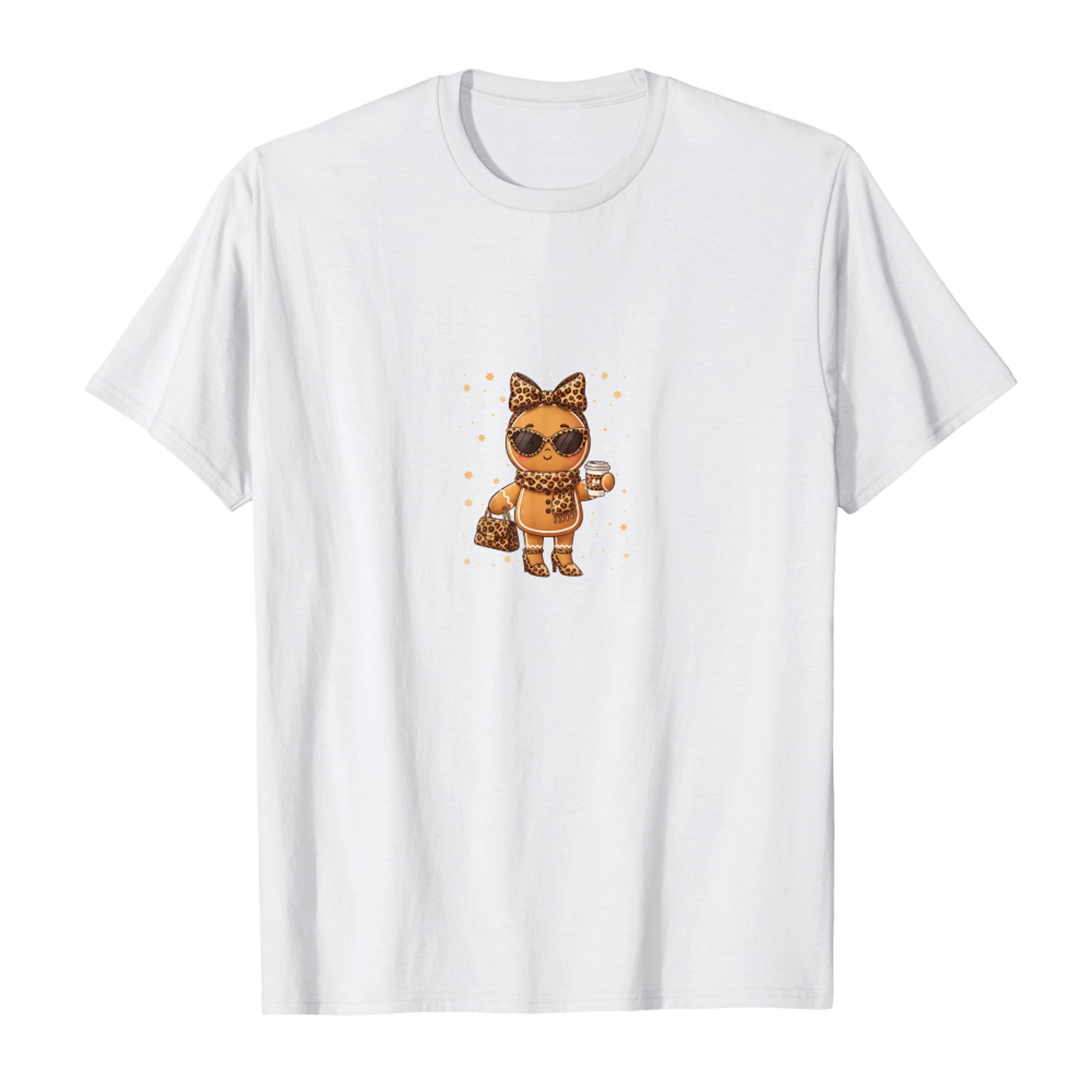 Cute Gingerbread Leopard Christmas Xmas Girl Women