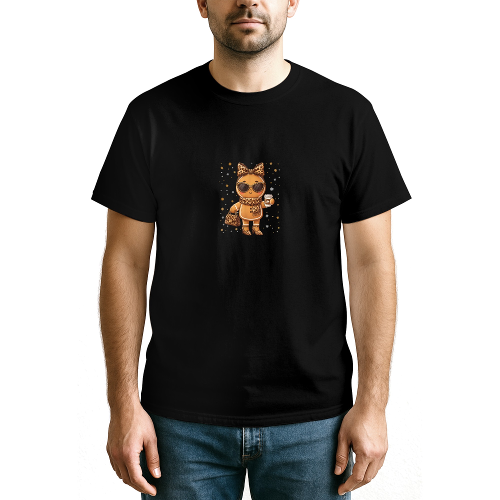 Cute Gingerbread Leopard Christmas Xmas Girl Women