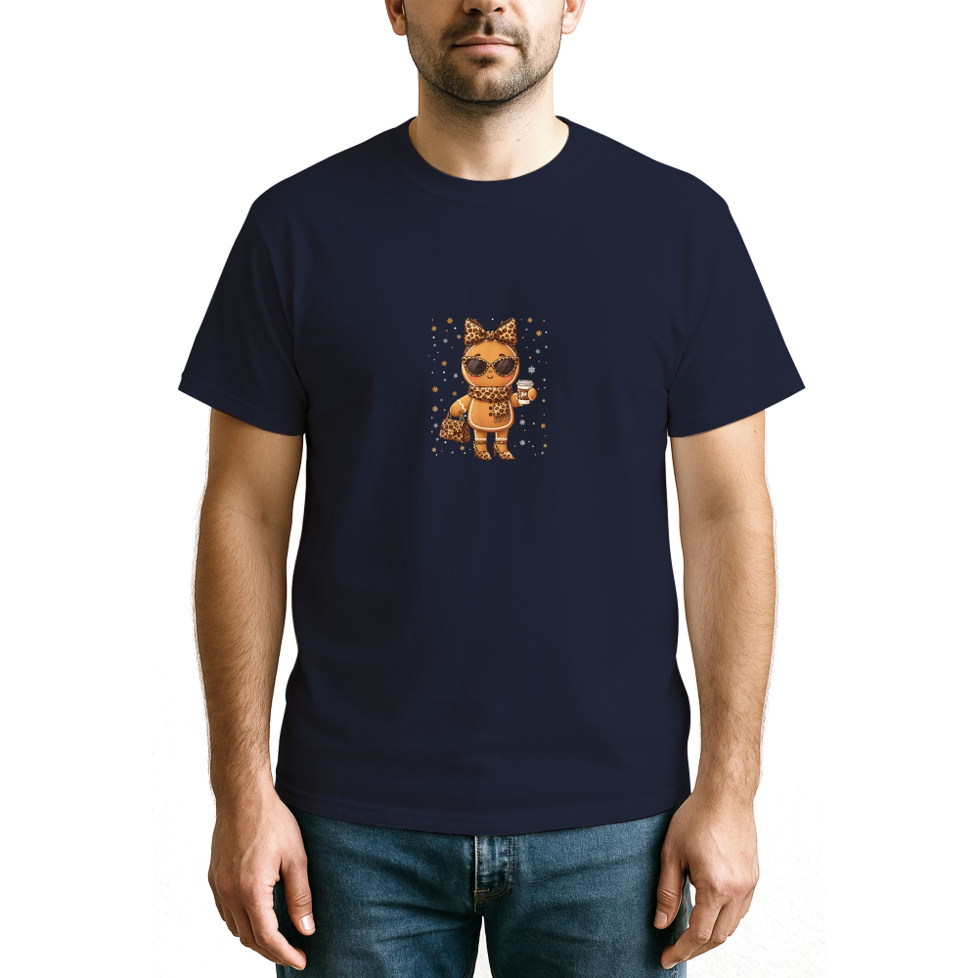 Cute Gingerbread Leopard Christmas Xmas Girl Women