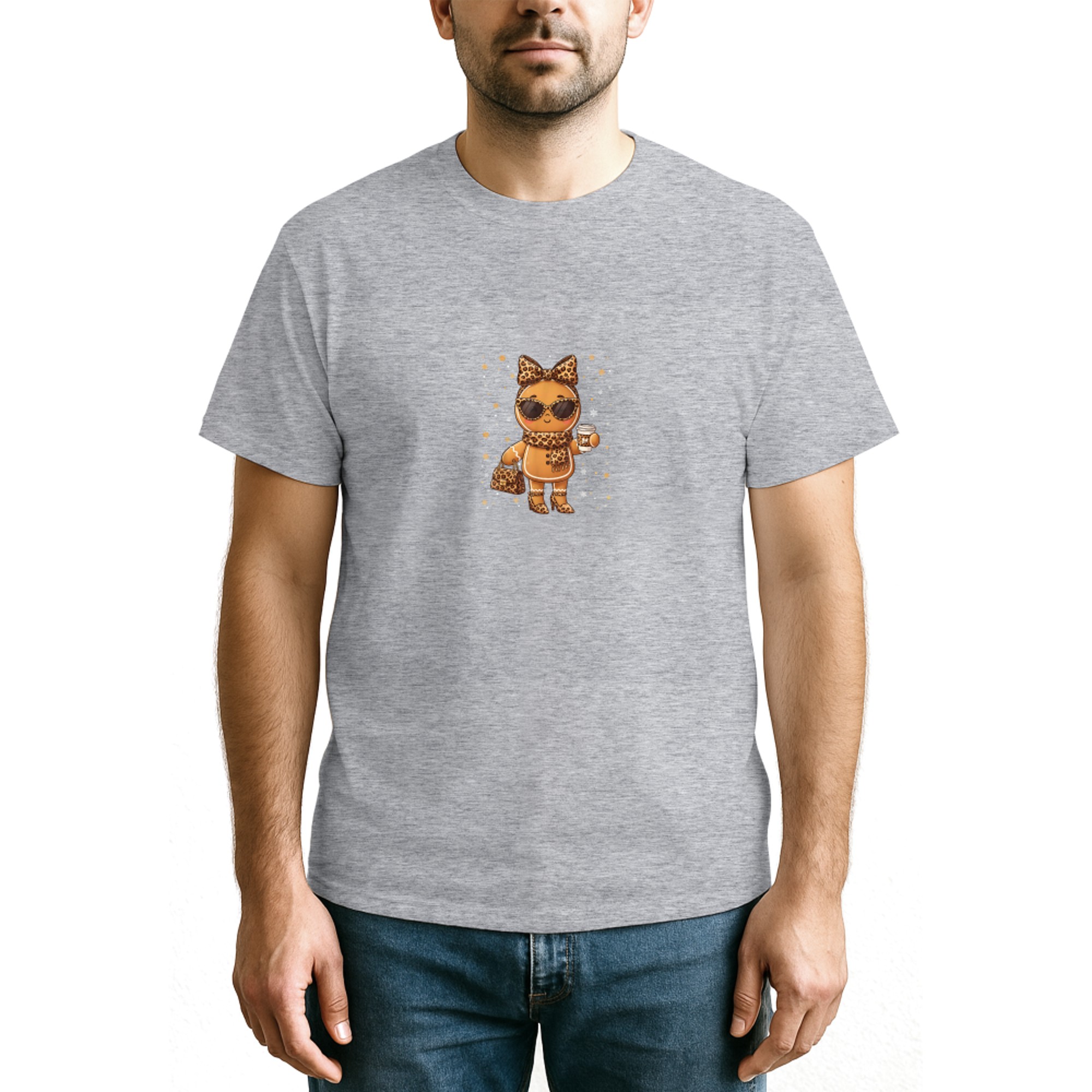 Cute Gingerbread Leopard Christmas Xmas Girl Women