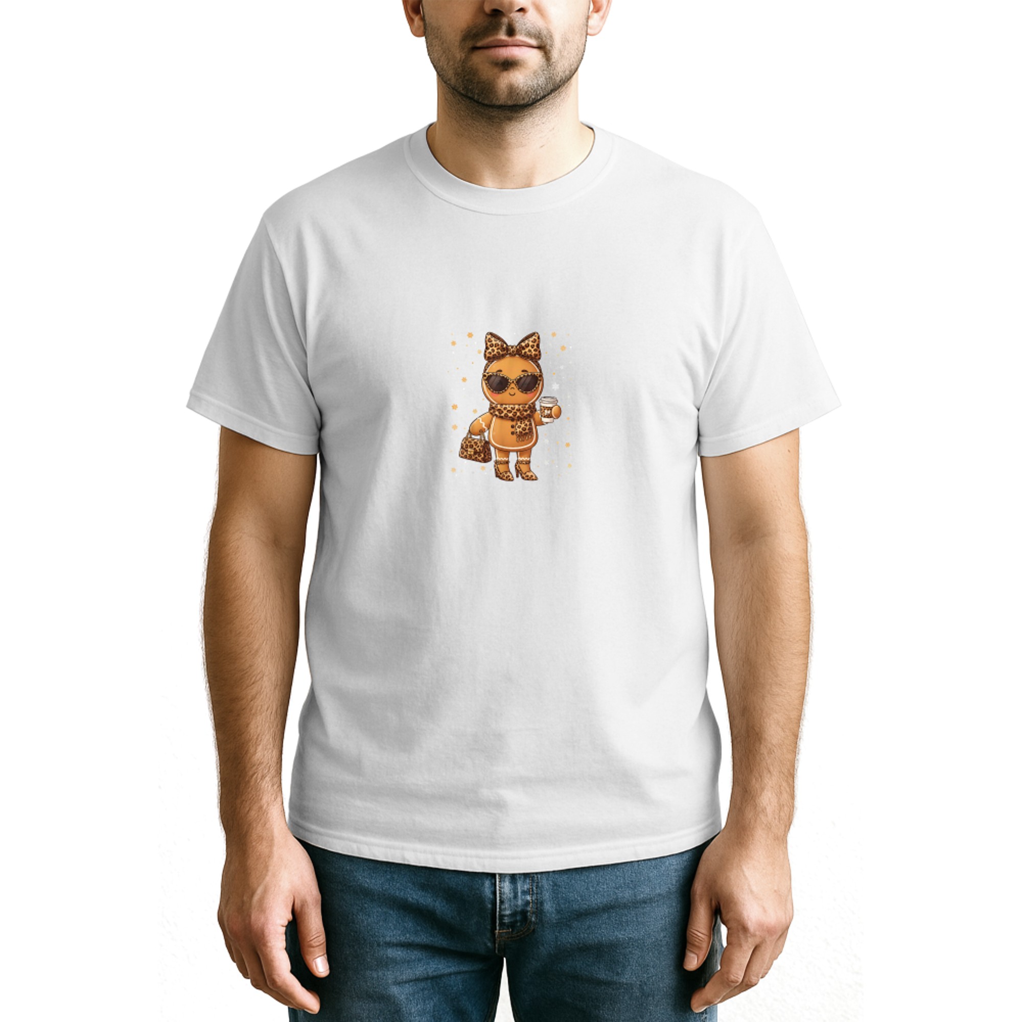 Cute Gingerbread Leopard Christmas Xmas Girl Women