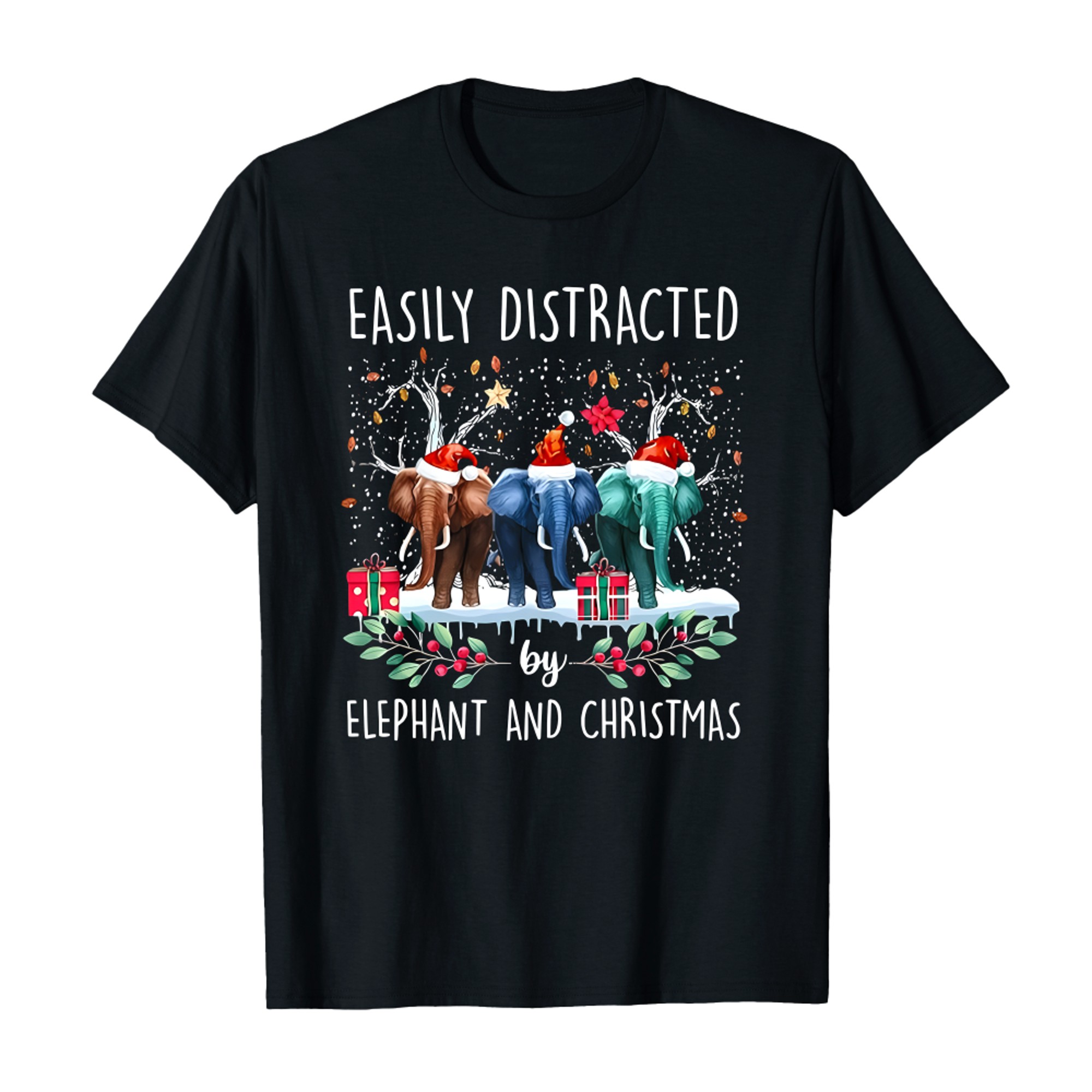 Elephants Easily Distracted by Elephant and Christmas