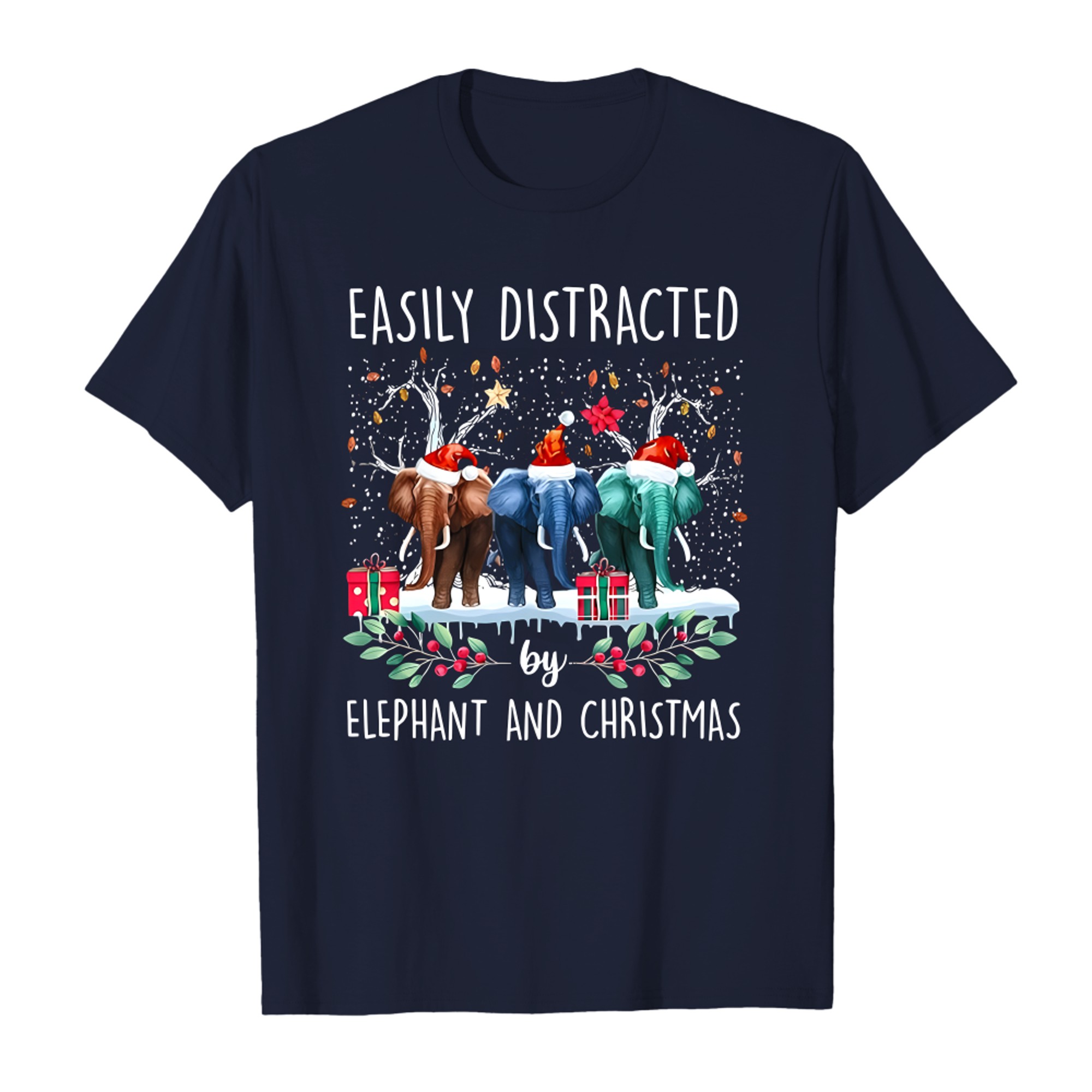 Elephants Easily Distracted by Elephant and Christmas