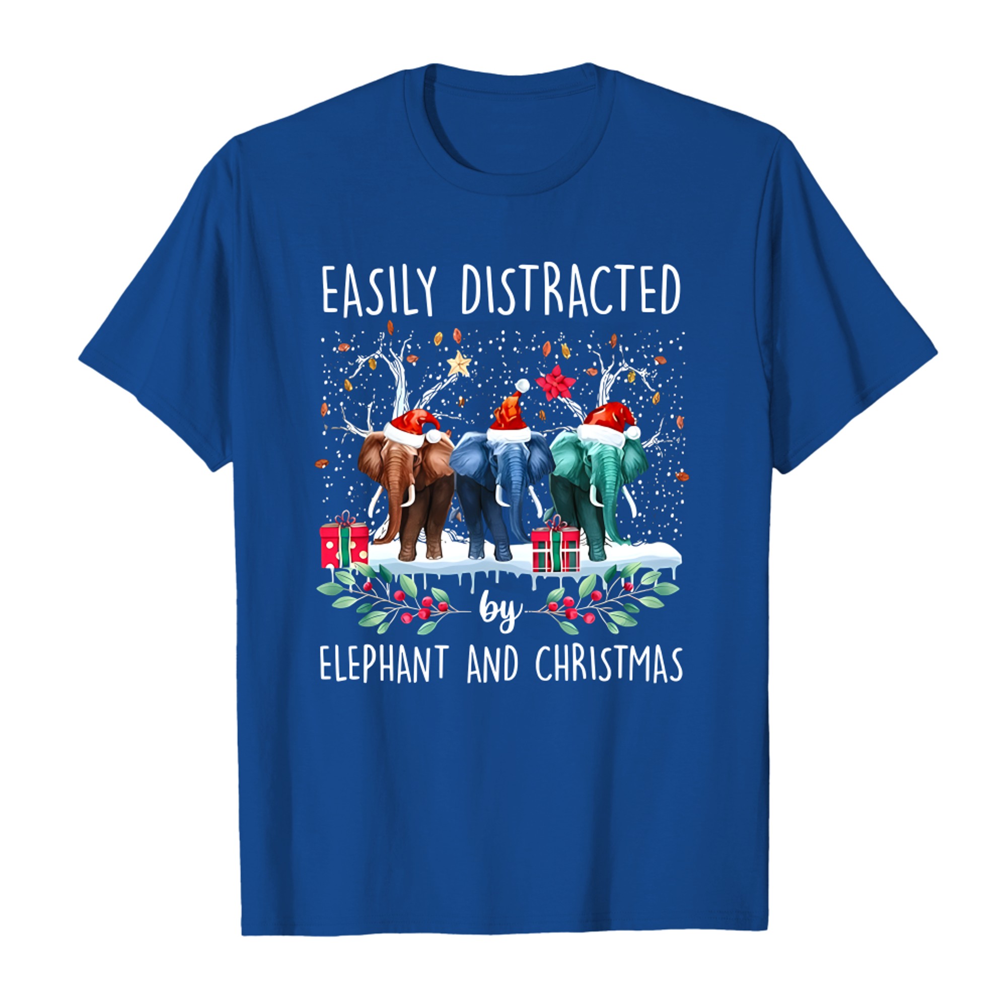 Elephants Easily Distracted by Elephant and Christmas