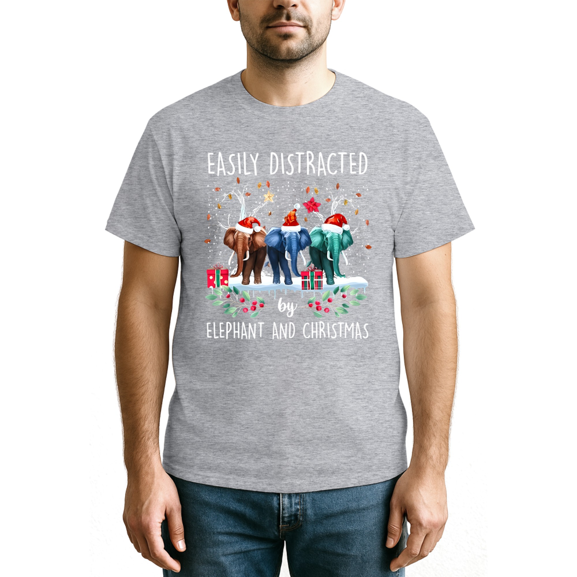 Elephants Easily Distracted by Elephant and Christmas