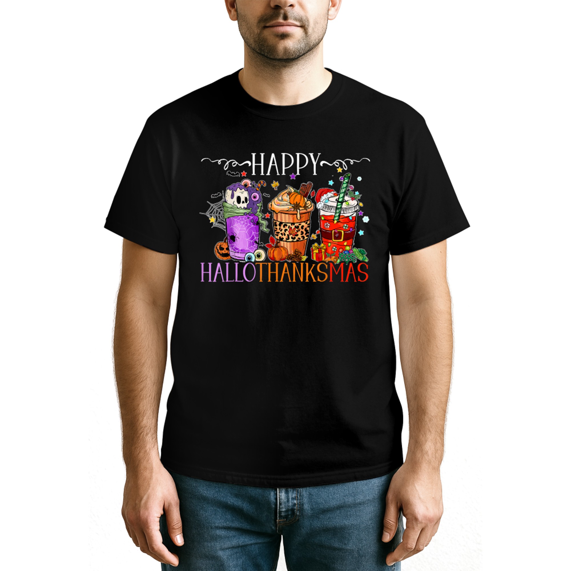 Happy Hallothanksmas Halloween Thanksgiving Christmas