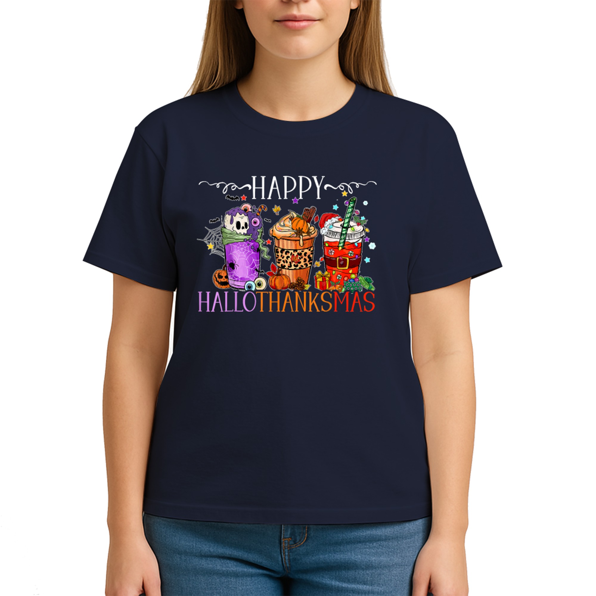 Happy Hallothanksmas Halloween Thanksgiving Christmas