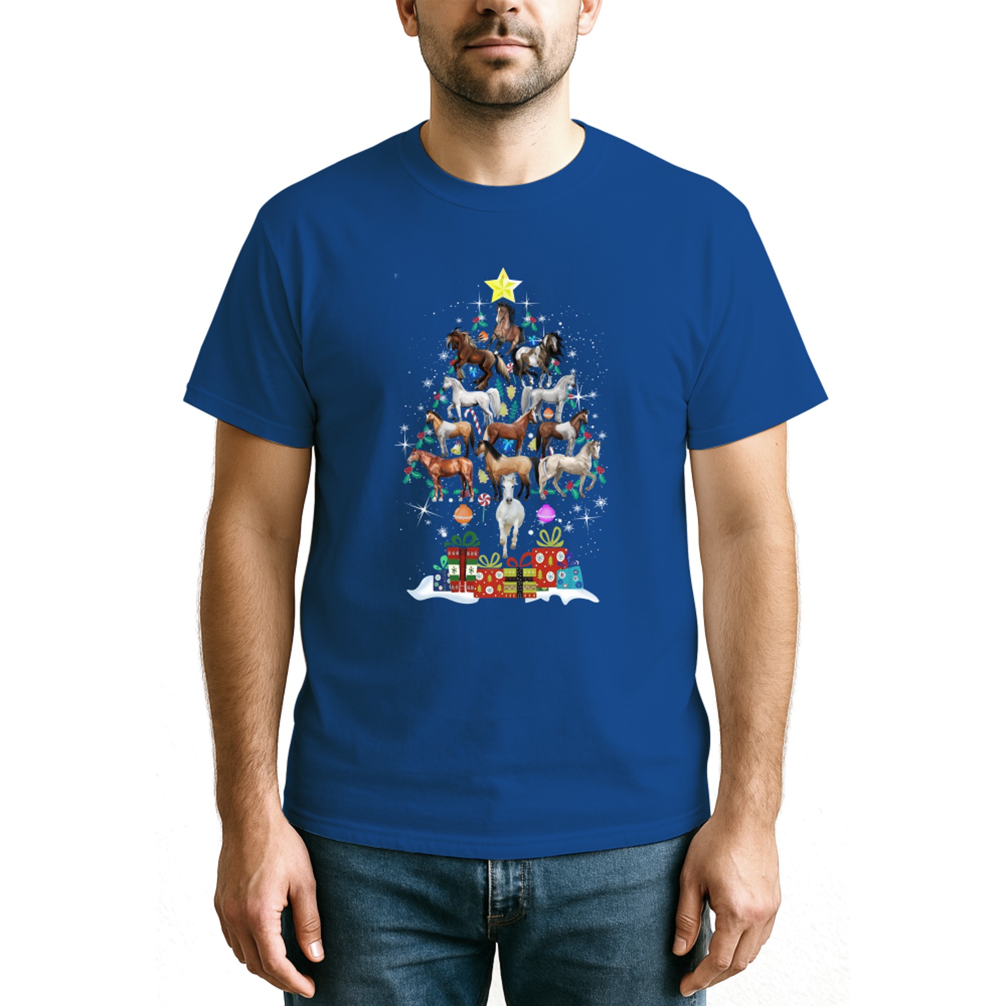 Horse Pine Tree Merry Christmas copy