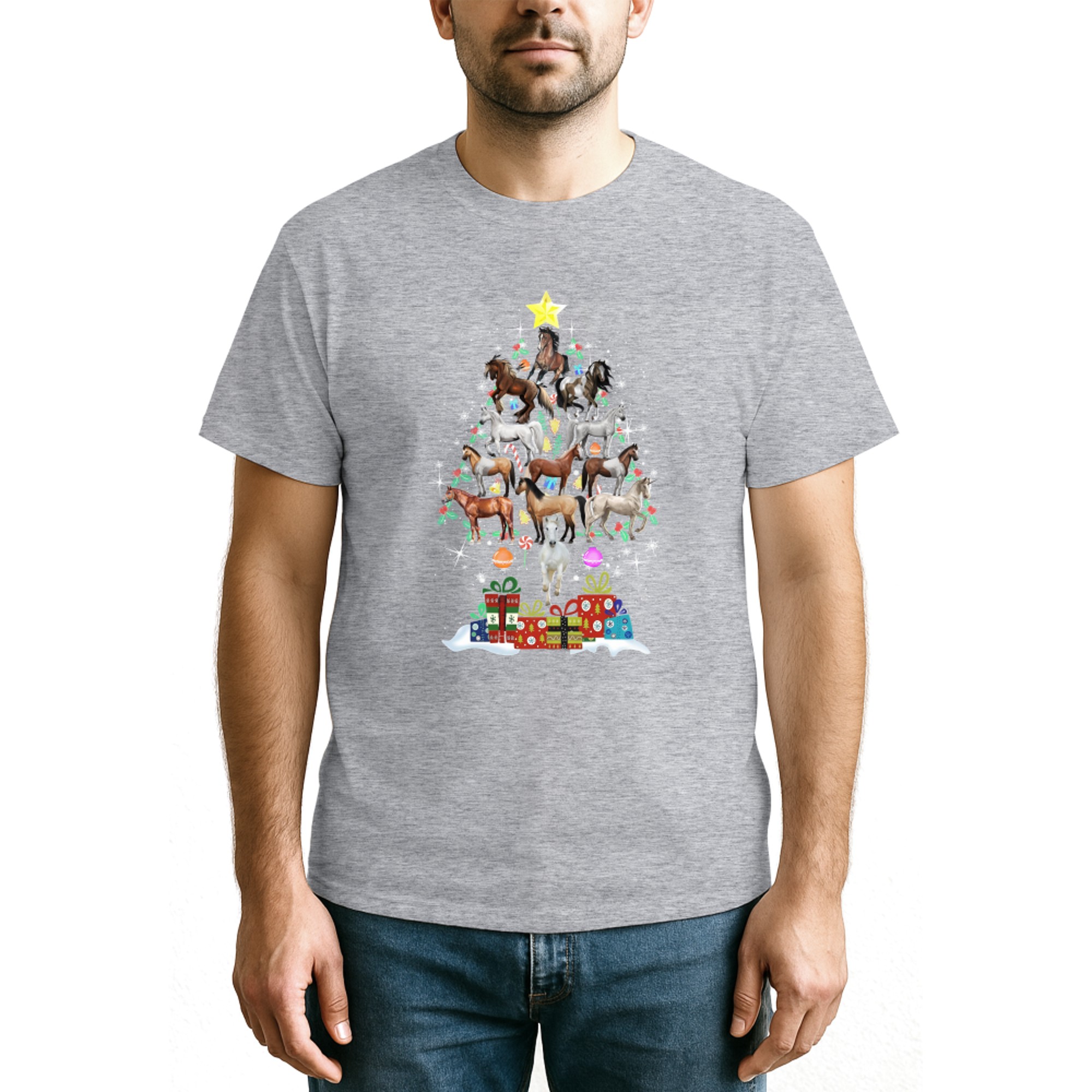 Horse Pine Tree Merry Christmas copy