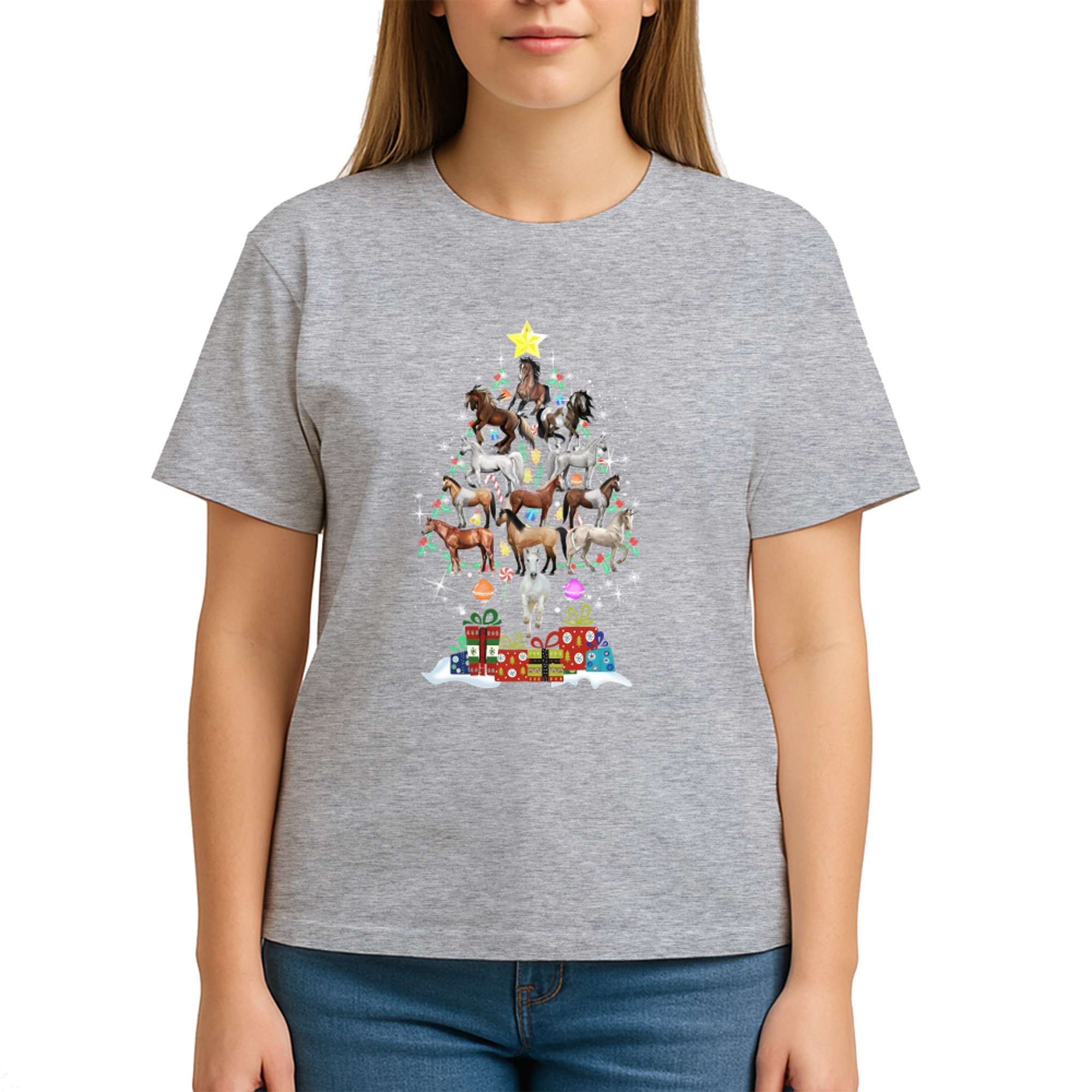 Horse Pine Tree Merry Christmas copy