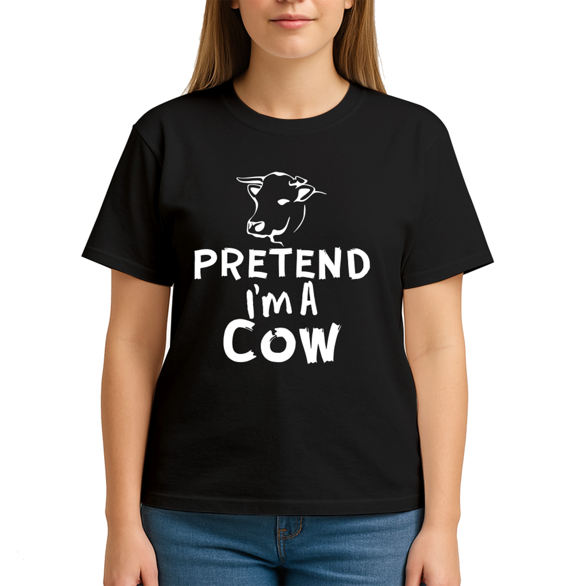 Pretend I_m A Cow - Funny Lazy Halloween Cow Costume