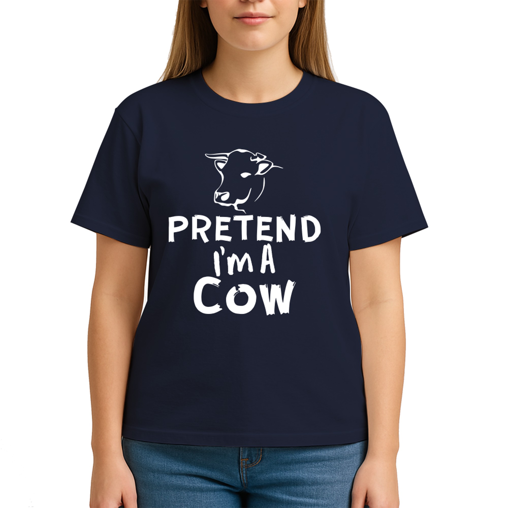 Pretend I_m A Cow - Funny Lazy Halloween Cow Costume
