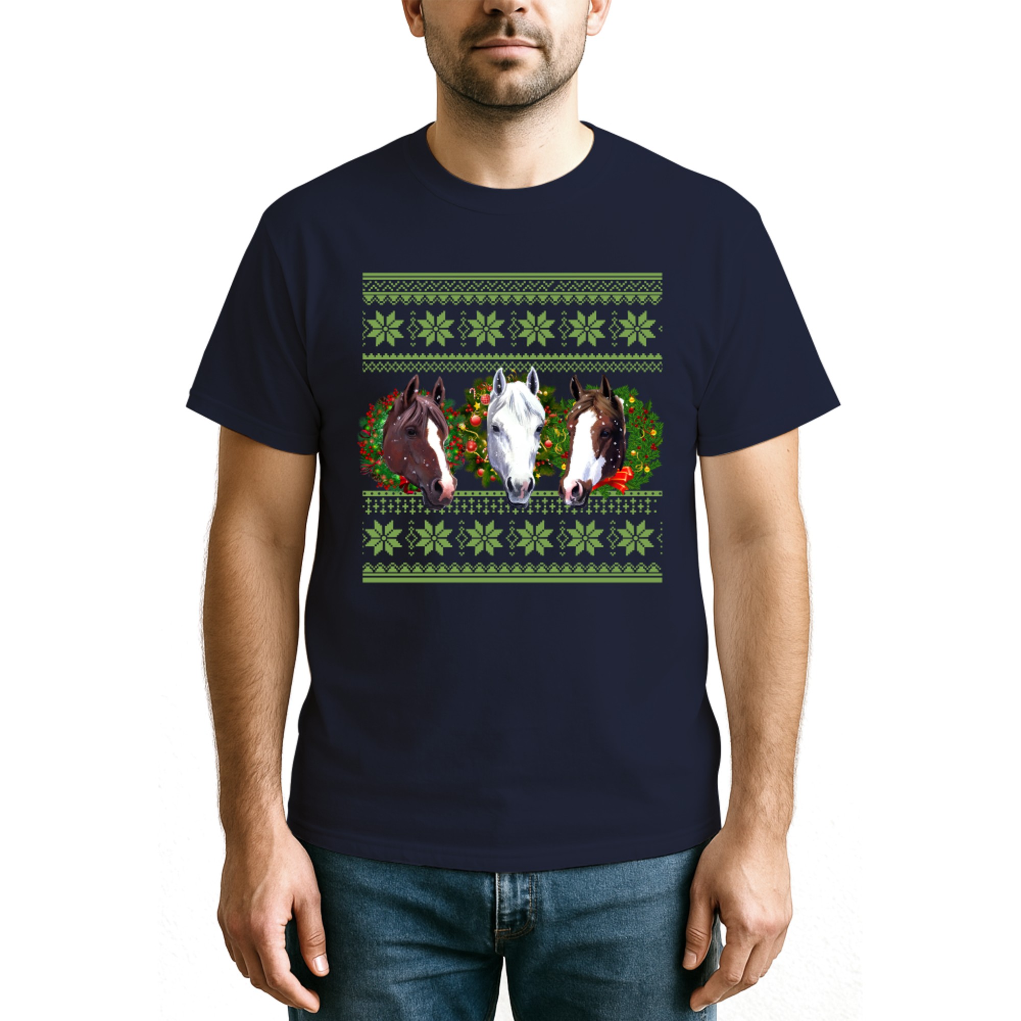 Santa Hat Christmas Horse Lover Animal