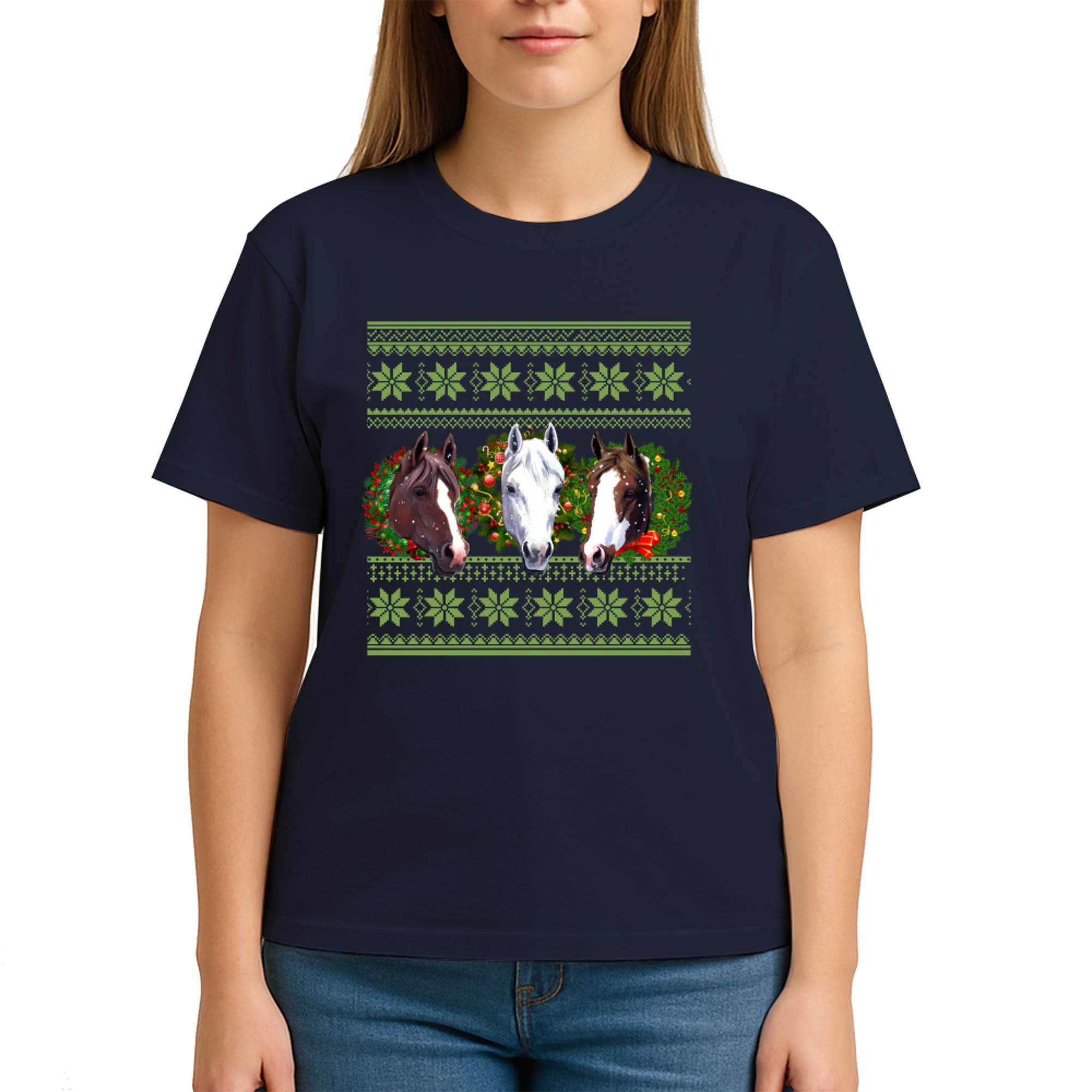 Santa Hat Christmas Horse Lover Animal