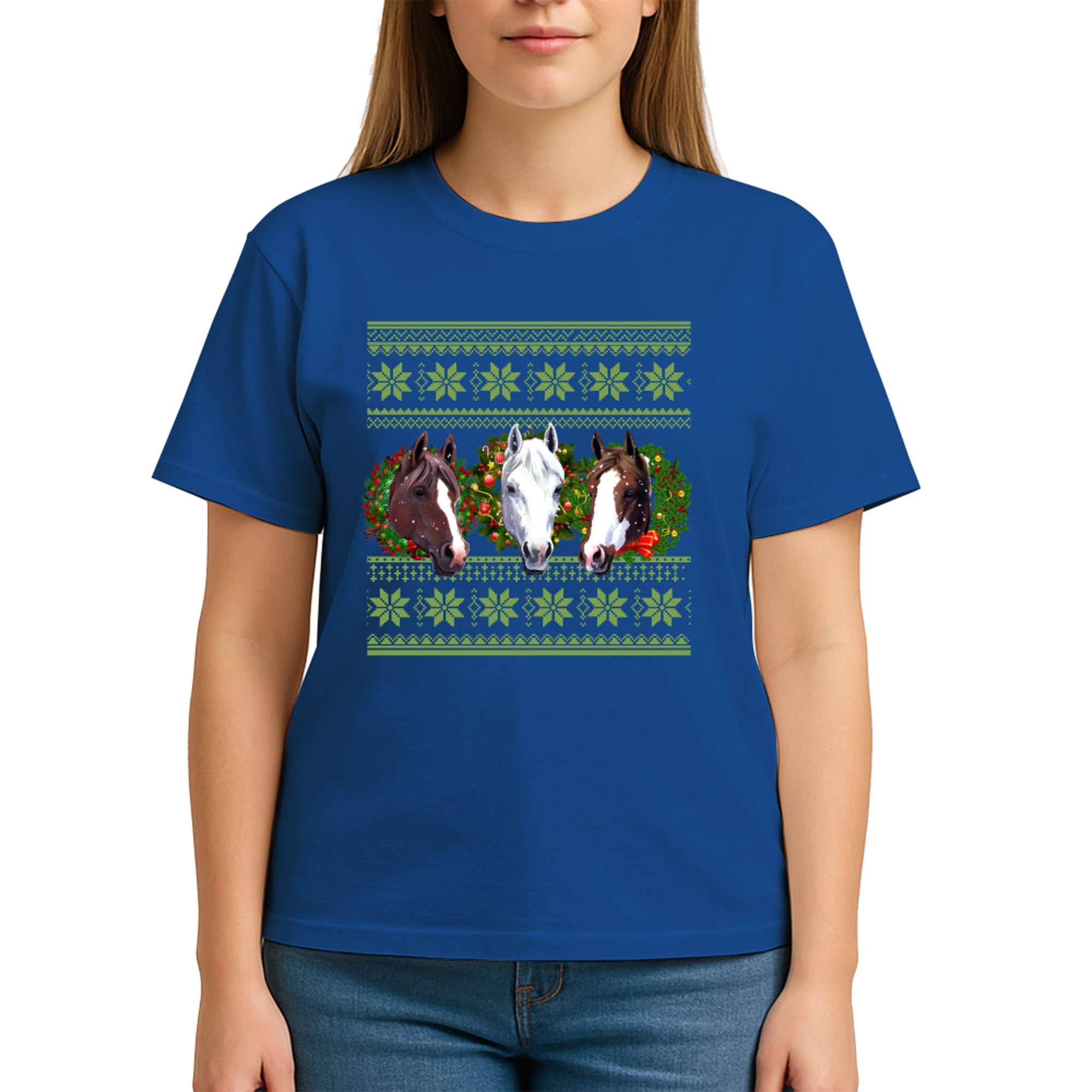 Santa Hat Christmas Horse Lover Animal