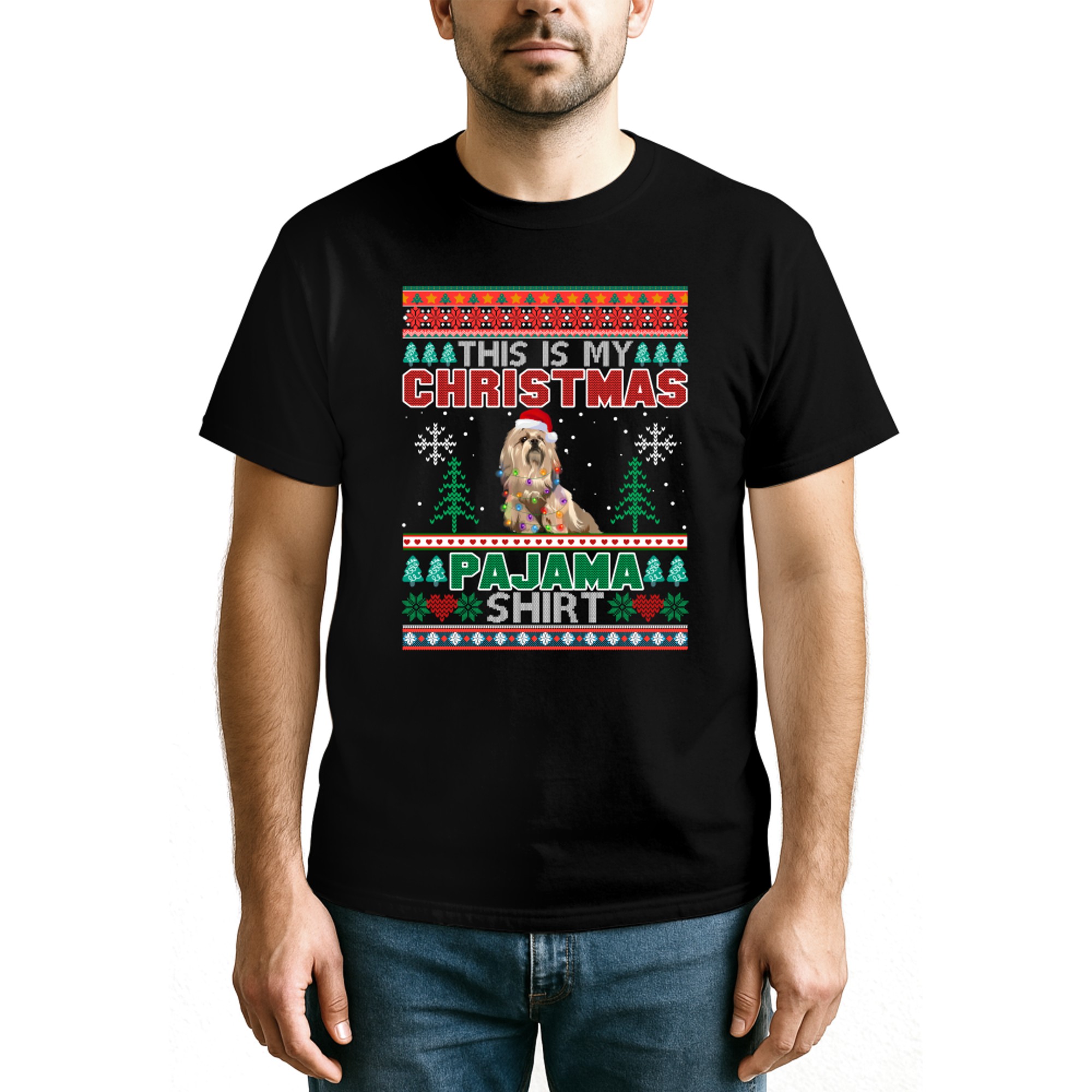 This is My Lhasa Apso Christmas Pajama Dog Ugly