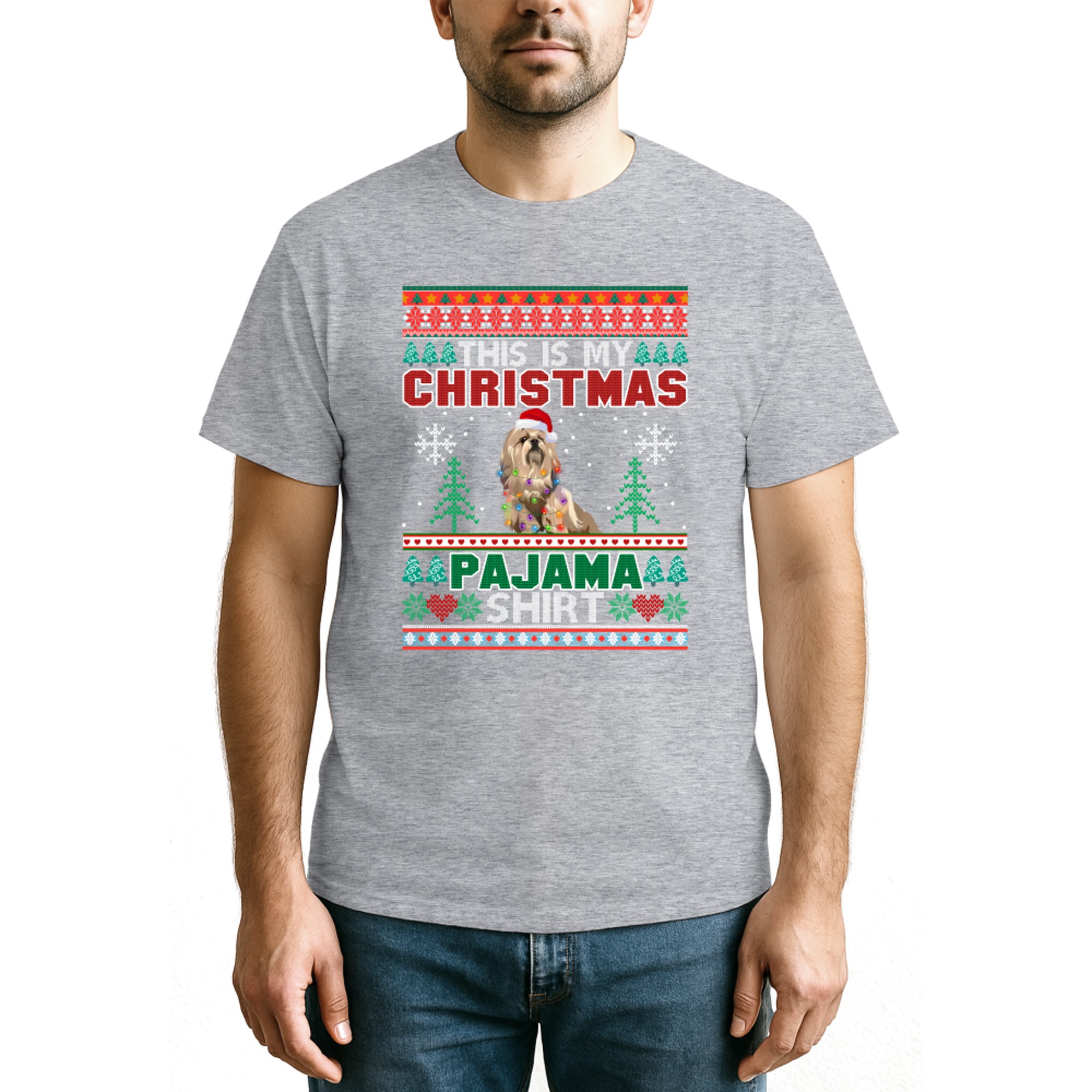 This is My Lhasa Apso Christmas Pajama Dog Ugly