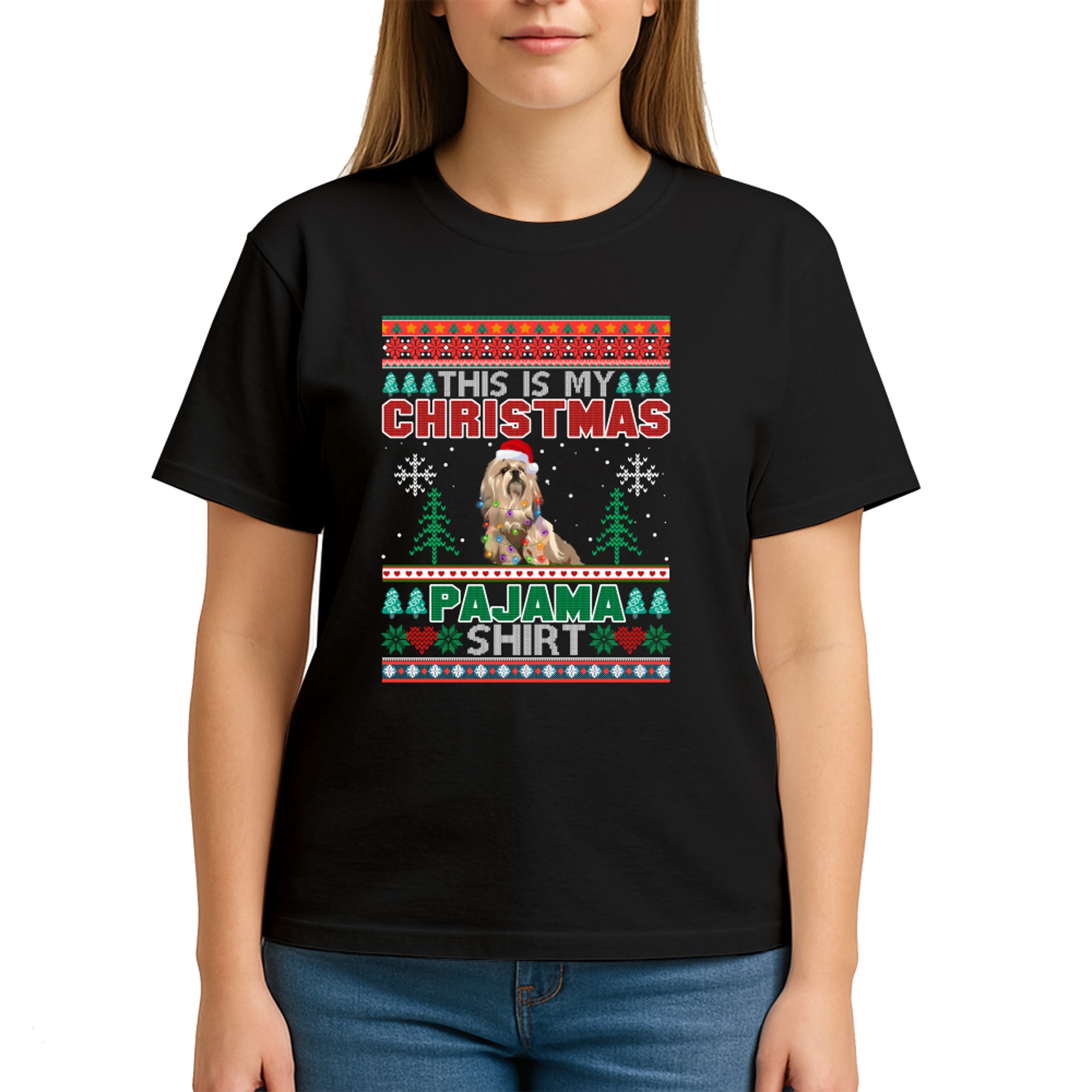 This is My Lhasa Apso Christmas Pajama Dog Ugly