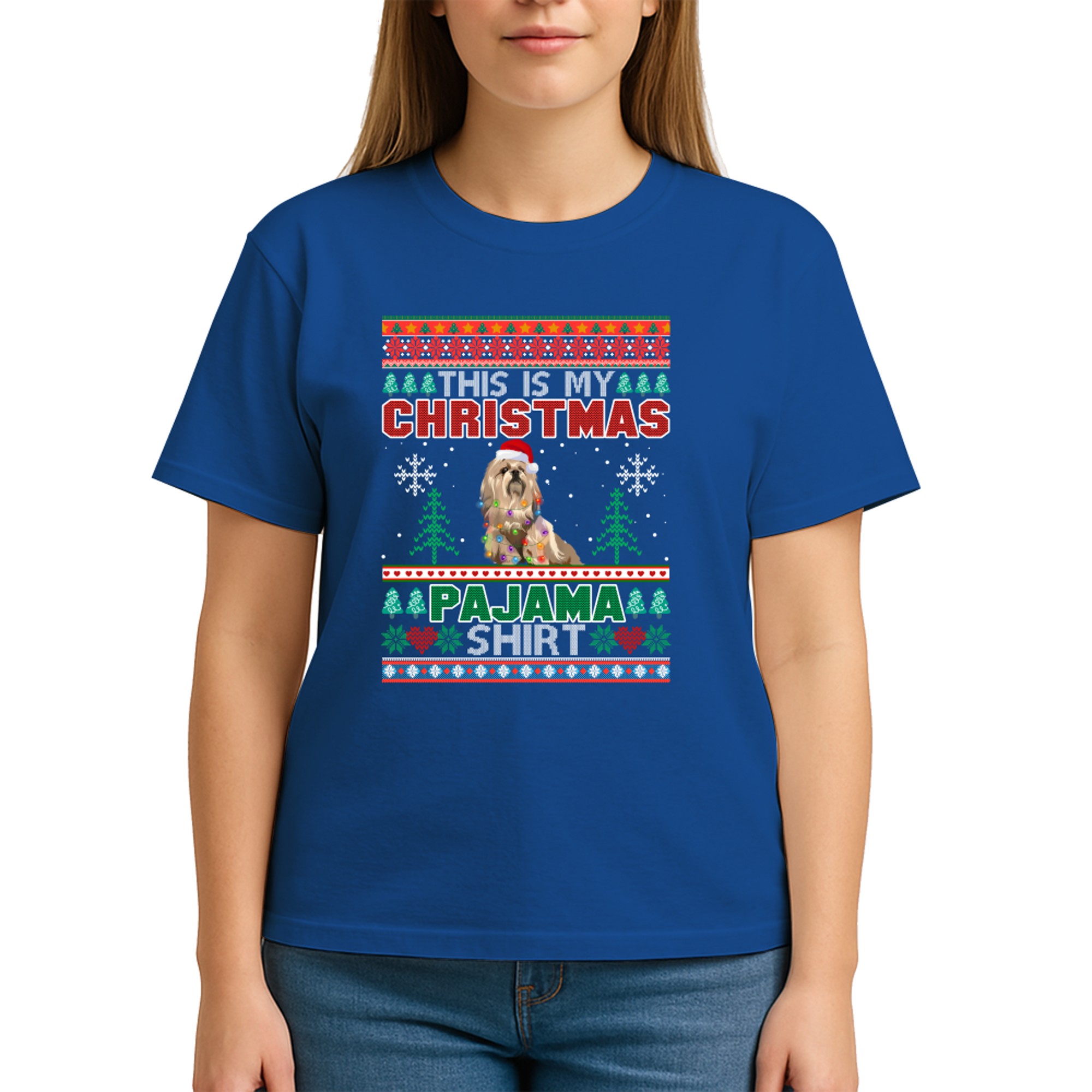 This is My Lhasa Apso Christmas Pajama Dog Ugly