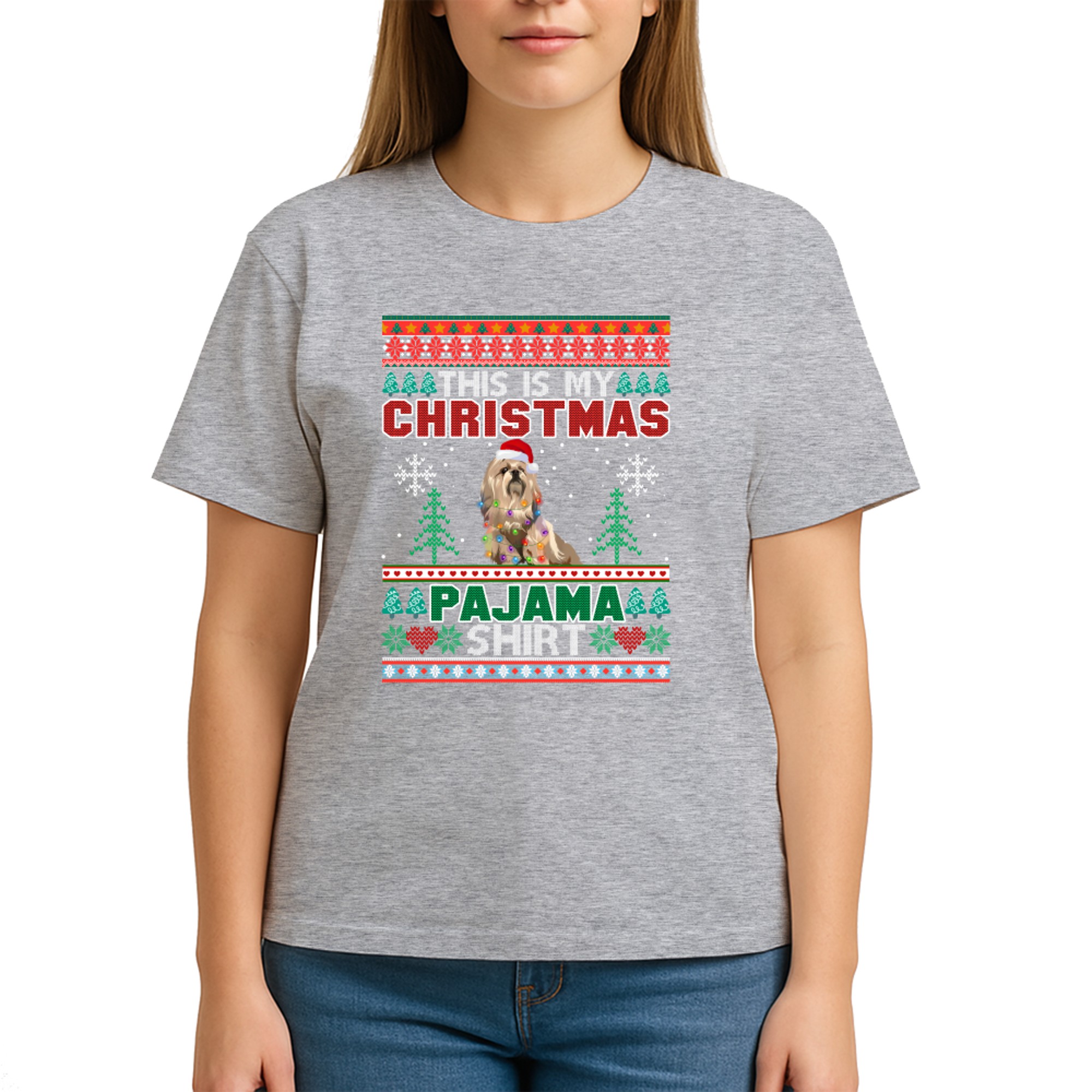 This is My Lhasa Apso Christmas Pajama Dog Ugly